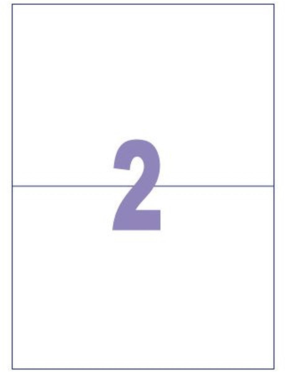 Kangaro etiketten - universeel - zelfklevend - inkljet laser kopieer - 210x148mm - 100 vel - 2 stickers per vel - k-210148