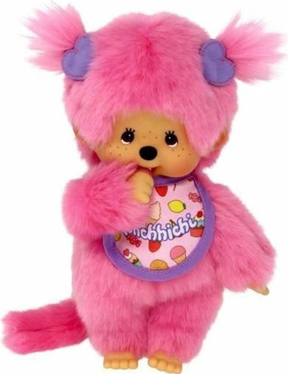 Bandai - monchhichi - monchhichi frozen fruits pluche - iconic 80s pluche - zacht roze pluche 20 cm voor kinderen en volwassenen - se23388