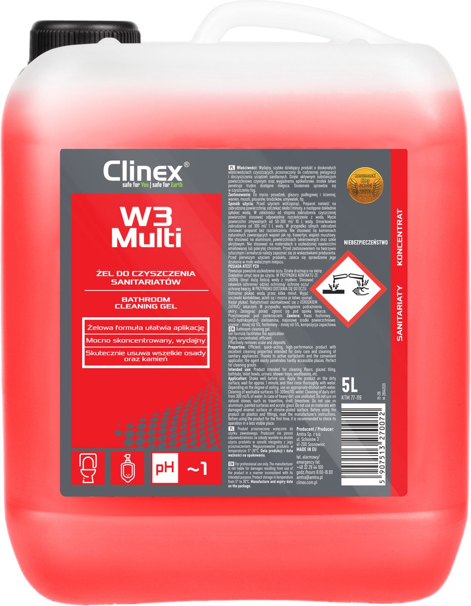 Clinex w3 multi sanitair ontkalker 5 liter
