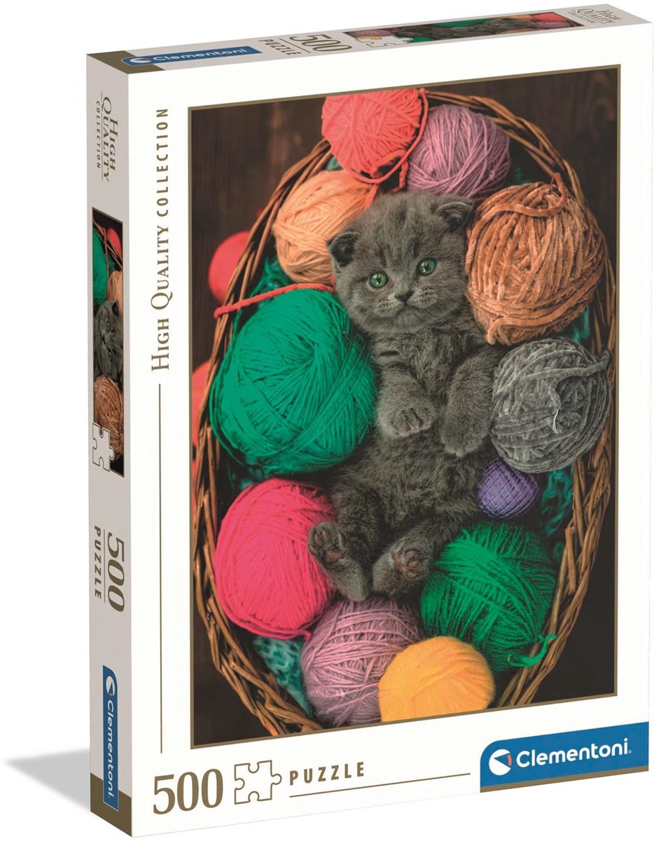 Ty clementoni schattig katje - puzzel 500 stukjes volwassenen - legpuzzel hqc high quali collection vanaf 10 jaar