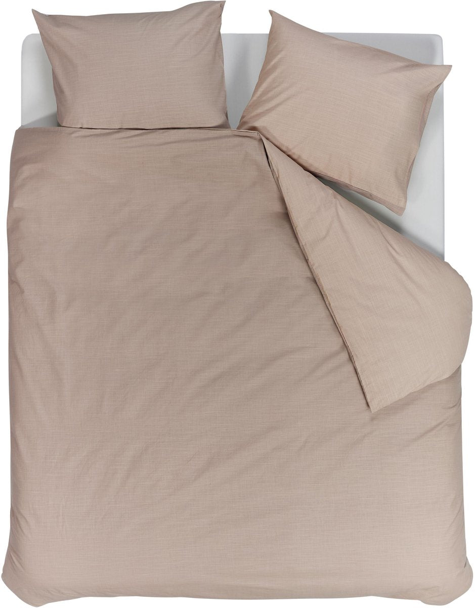Vtwonen cozy slub dekbedovertrek - tweepersoons - 200 x 220 cm - zachtroze