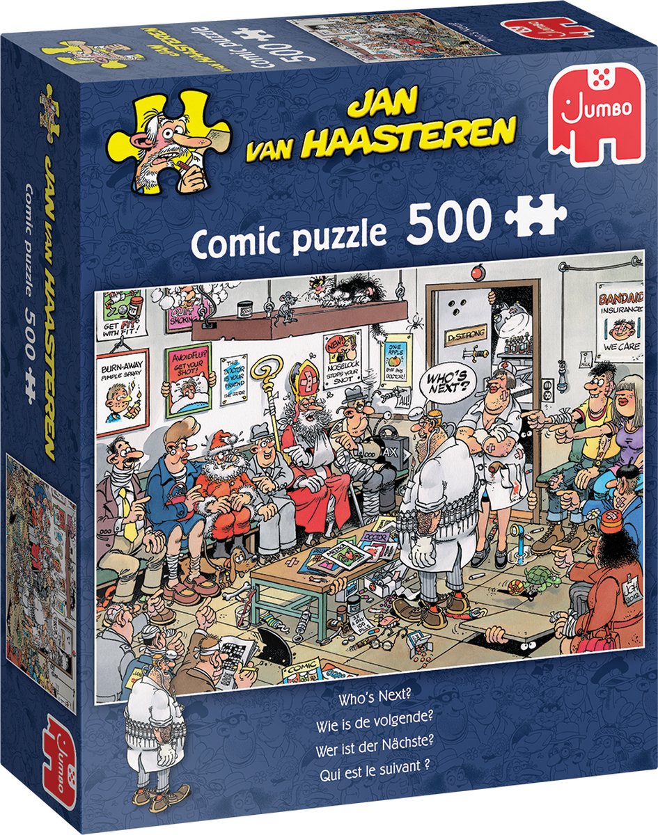 Jan van haasteren - wie is de volgende? - 500 stukjes puzzel - legpuzzel