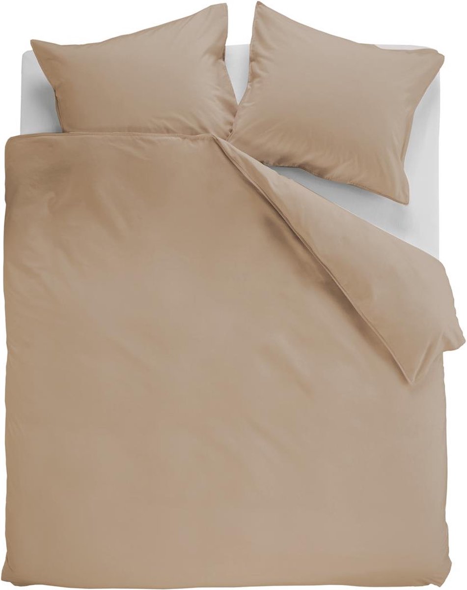 Ambiante cotton uni dekbedovertrek - effen - tweepersoons - 200x200 220 cm - khaki