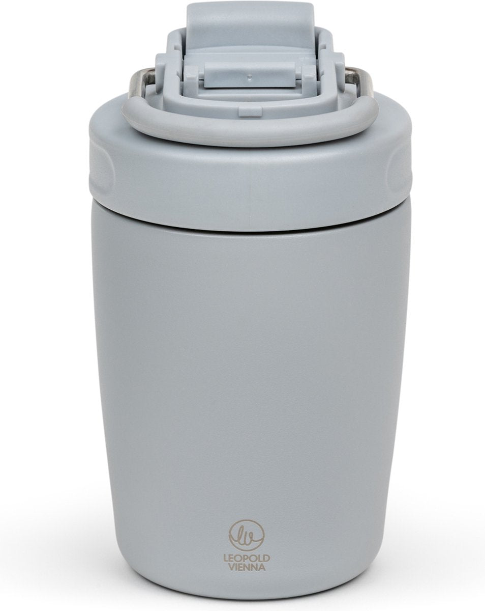 Leopold vienna - koffiebeker rvs thermosfles to go beker moshi - grijs - 350ml