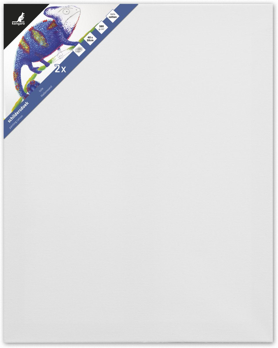 Kangaro - schildersdoek - standaard - 40x50cm - 380grams - 100% katoen - 2 stuks - k-810061