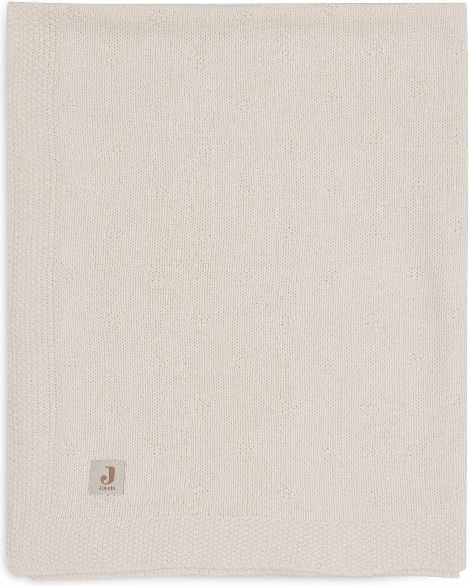 Jollein - deken ledikant 100x150cm - dekentje baby - cosy knit ivory