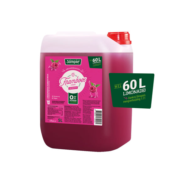 Slimpie limonadesiroop framboos (5 liter)