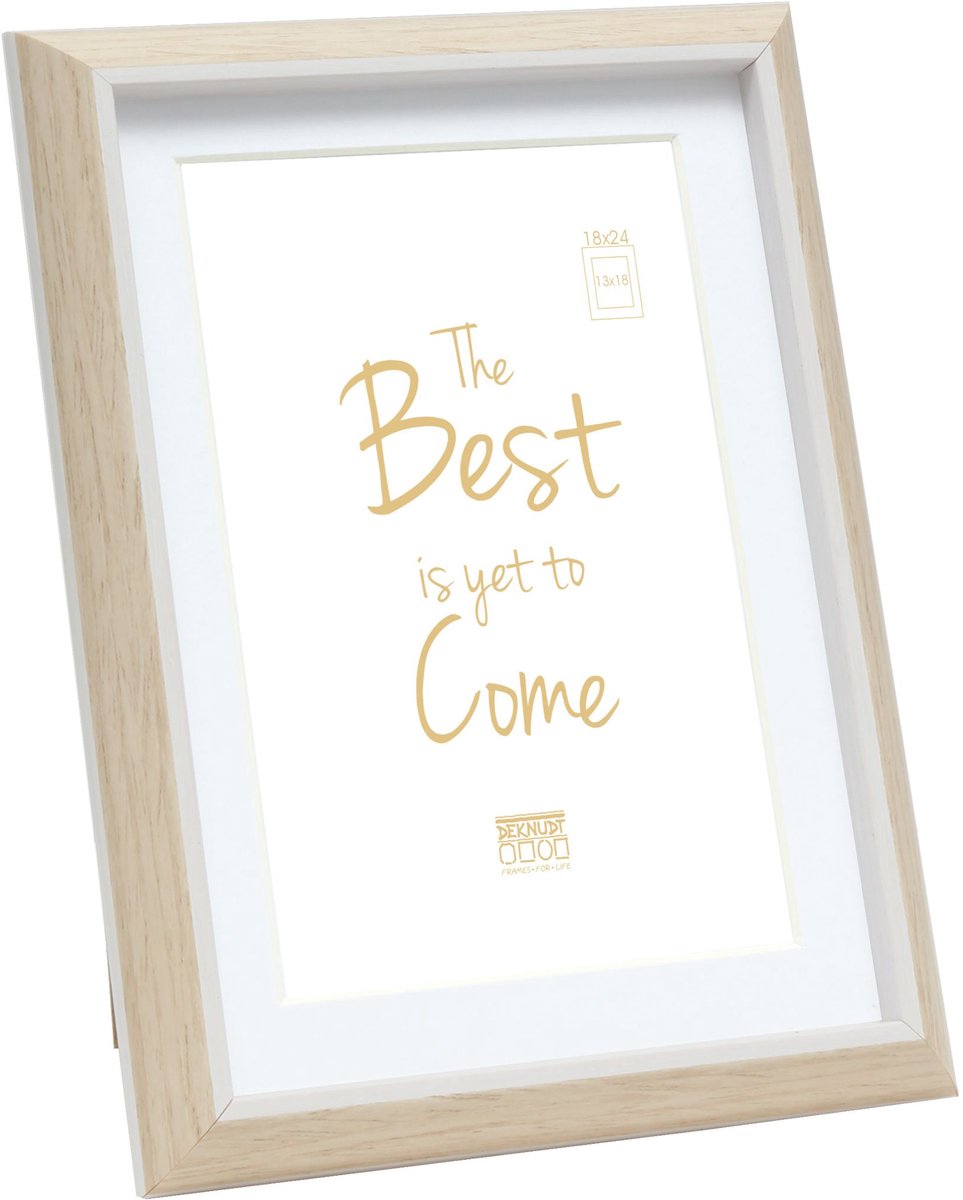 Deknudt frames fotolijst s46wg3 p1 - lichte houtkleur wit - 13x18 18x24 cm