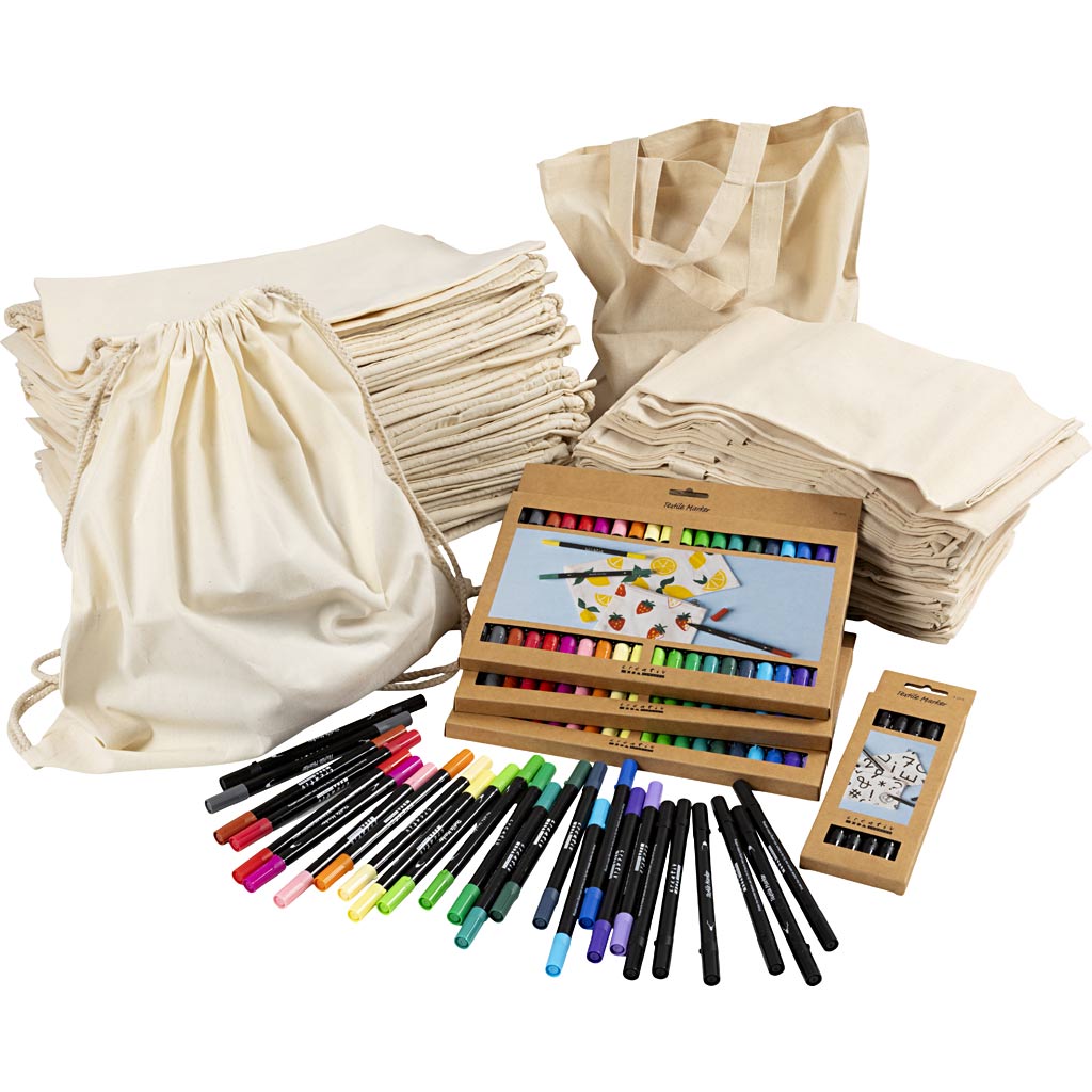 Creative company http: www.cchobby.nl groepsset-hobbyset-schoen-en-draagtassen-met-stiften-afm-27-5x30-cm-diverse-kleuren-1-set