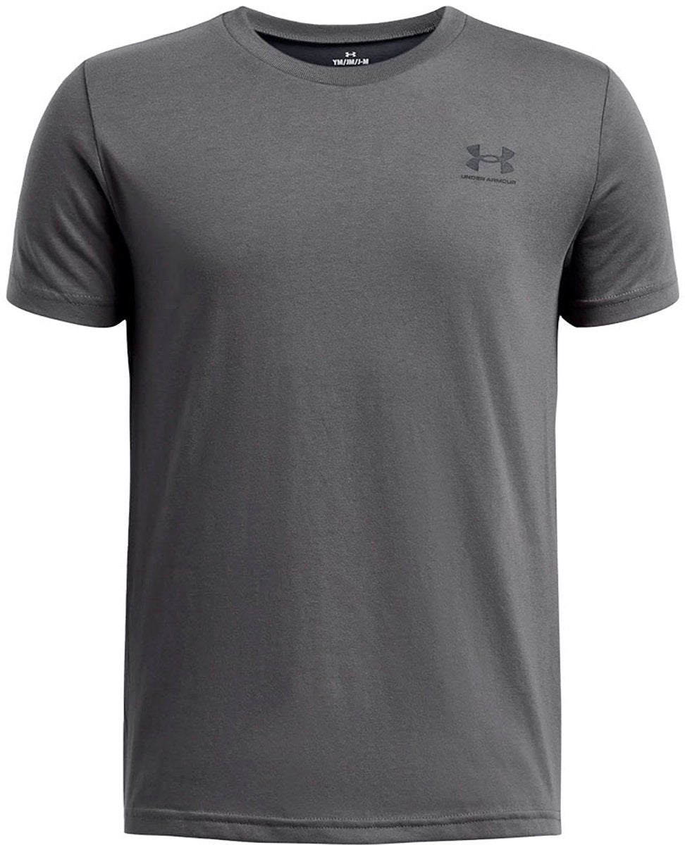 Under armour ua b sportstyle lc ss unisex sportshirt - grijs - zwart
