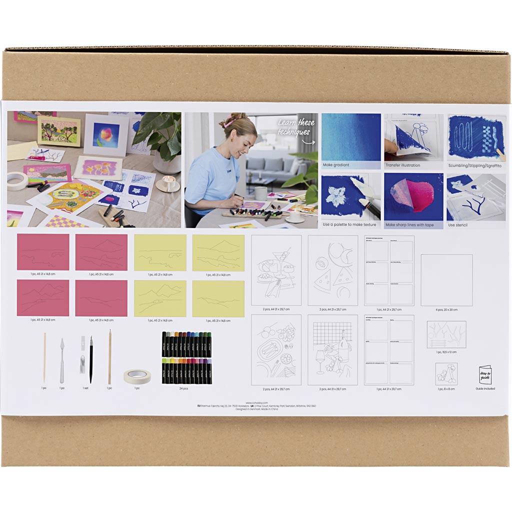 Creativ company http: www.cchobby.nl starter-hobbyset-oliepastel-diverse-kleuren-1-doos