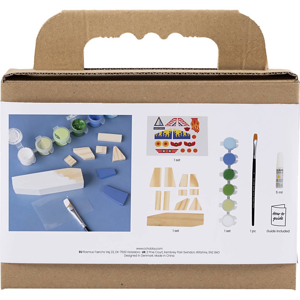 Creativ company http: www.cchobby.nl mini-hobbyset-schilderen-vliegtuig-blauw-groen-harmonie-1-doos