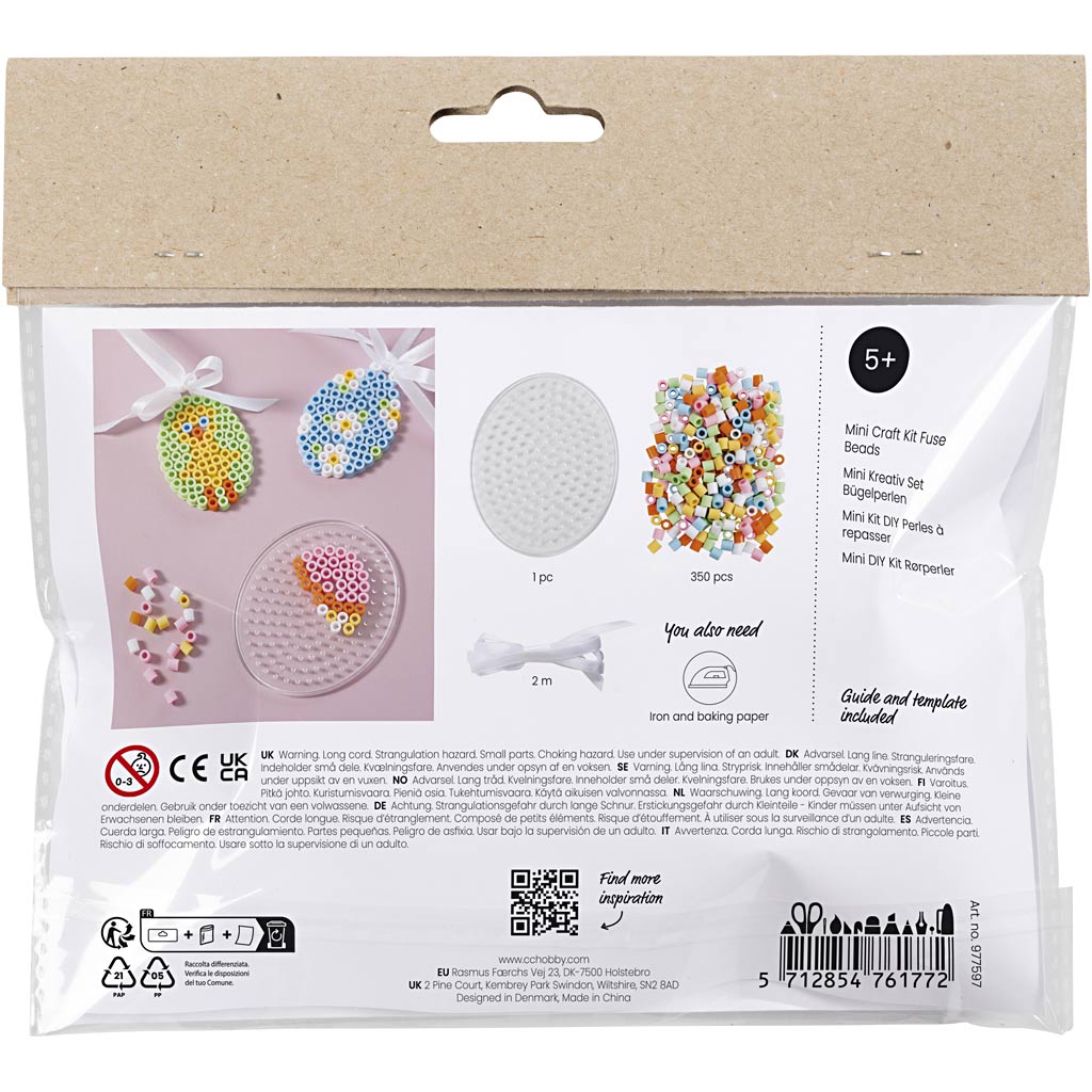 Creativ company http: www.cchobby.nl mini-hobbyset-strijkkralen-hangende-eierdecoraties-diverse-kleuren-1-doos