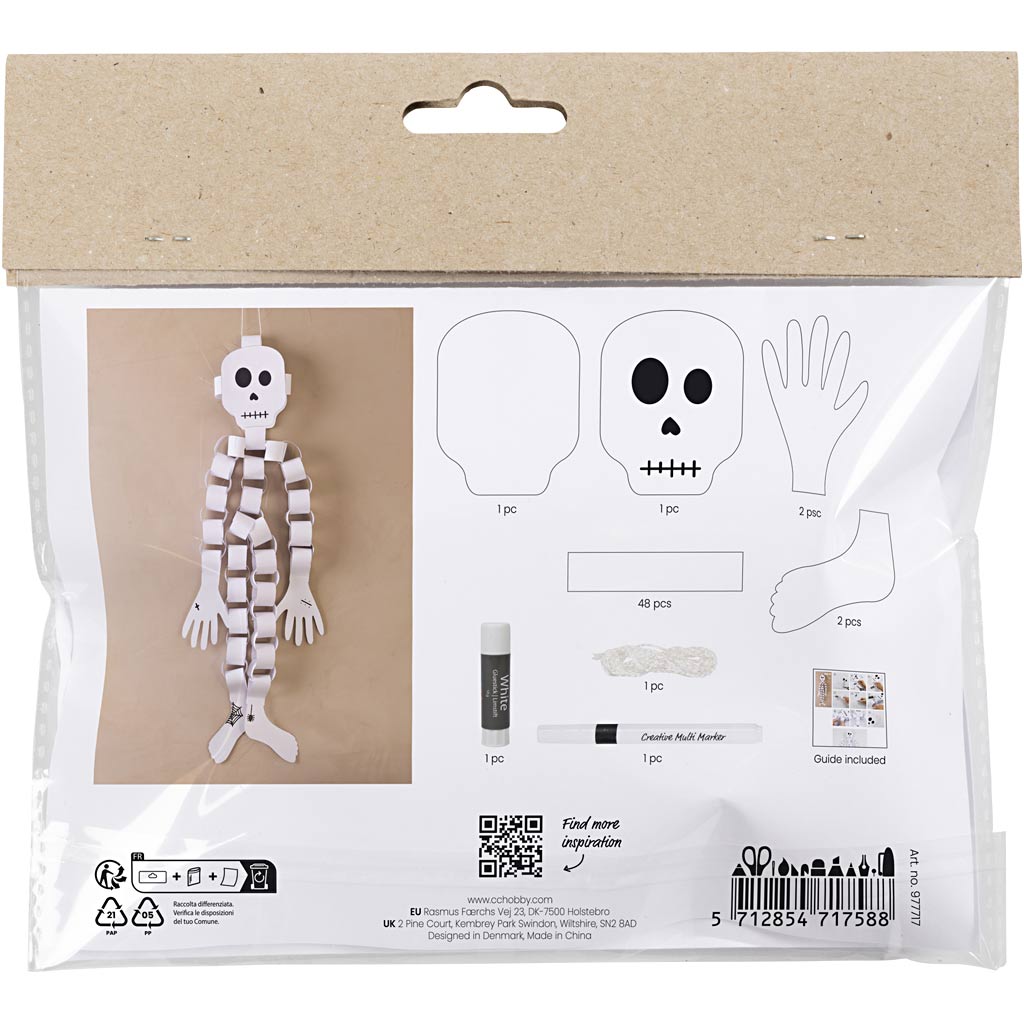 Http: www.cchobby.nl mini-hobbyset-decoraties-van-papier-skelet-zwart-wit-1-doos