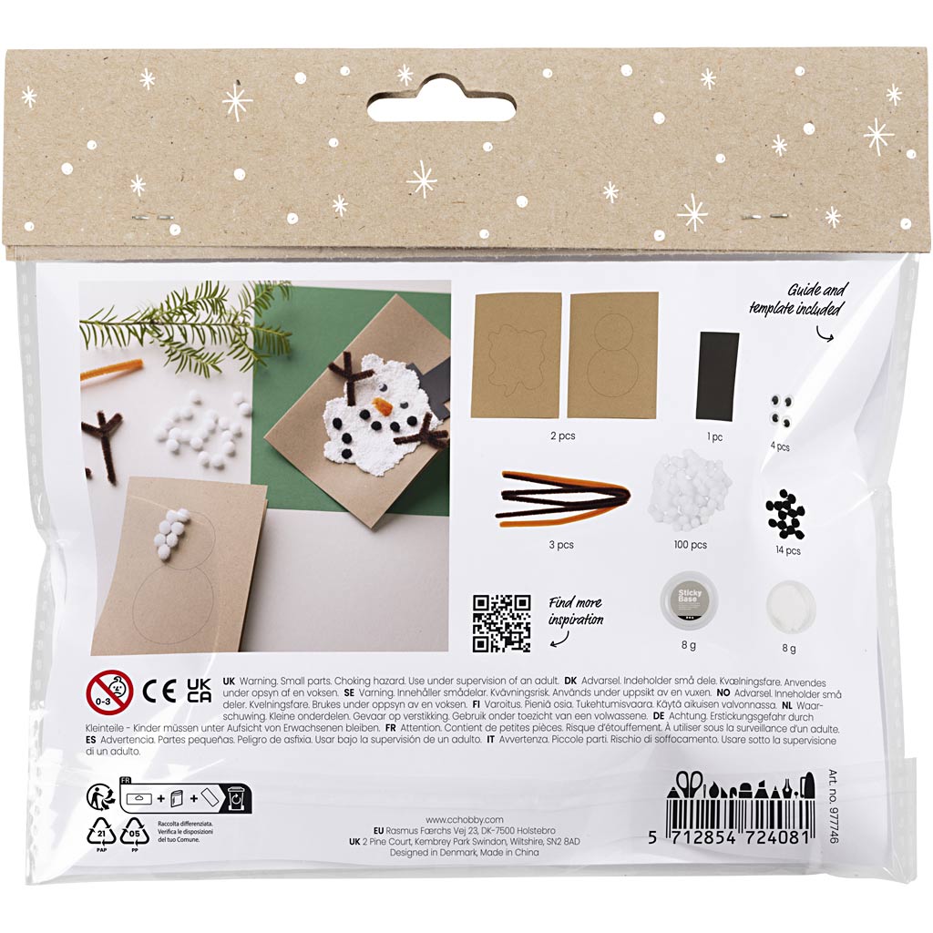 Http: www.cchobby.nl mini-hobbyset-decoratie-kerstkaarten-met-sneeuwpoppen-zwart-bruin-mid-oranje-wit-1-doos