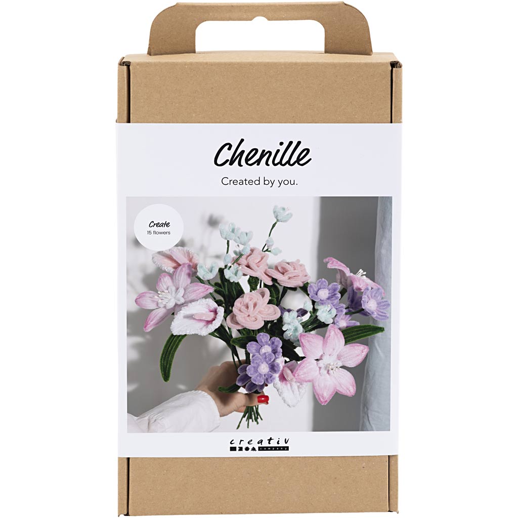 Creativ company http: www.cchobby.nl hobbyset-bloemen-van-chenilledraad-bloemen-pastelkleuren-1-doos