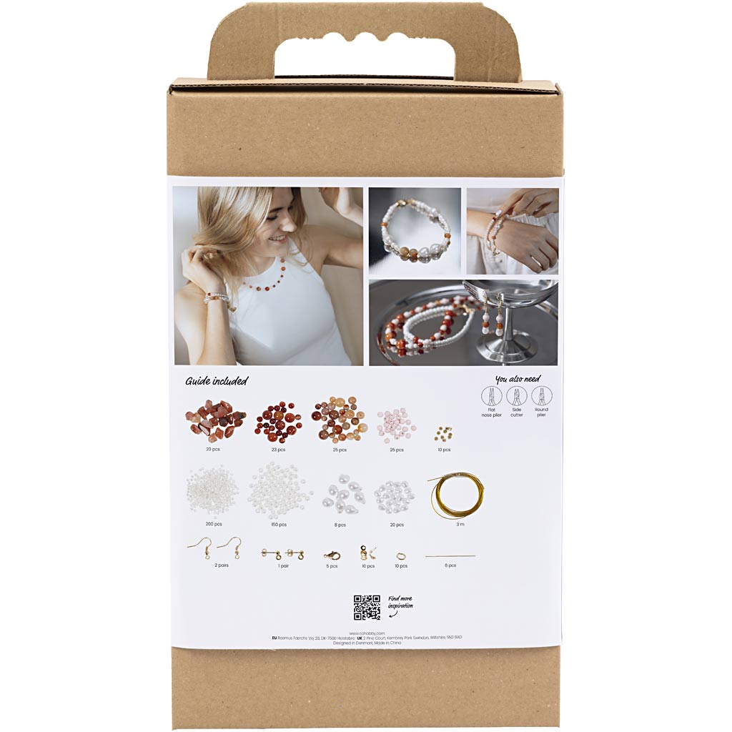 Creativ company http: www.cchobby.nl hobbyset-sieraden-beige-burnt-orange-wit-parelmoer-1-doos