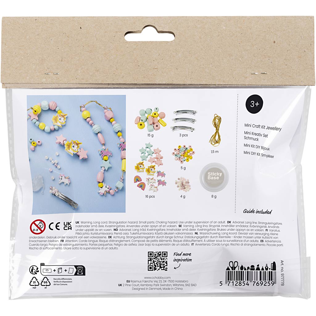 Creativ company http: www.cchobby.nl mini-hobbyset-sieraden-halsketting-armbanden-oorbellen-lichtblauw-lichtrood-geel-1-doos