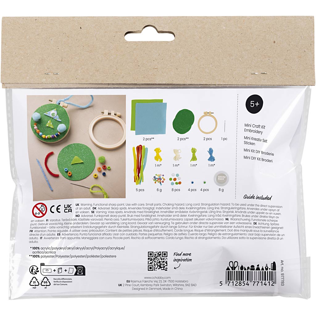 Creativ company http: www.cchobby.nl mini-hobbyset-borduren-gezichtjes-blauw-groen-1-doos