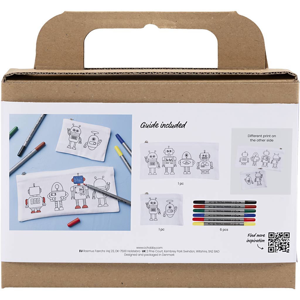 Creativ company http: www.cchobby.nl mini-hobbyset-textieldecoratie-robot-primair-kleuren-1-doos