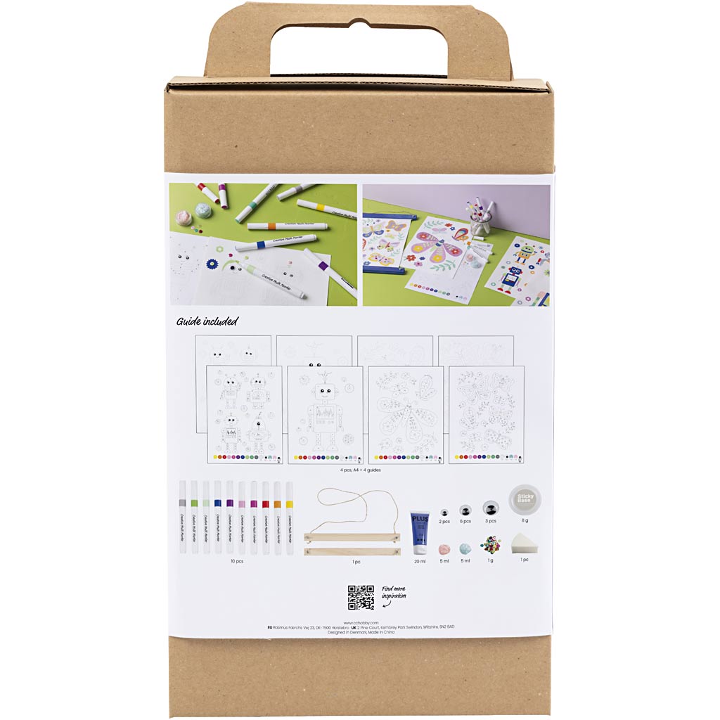 Creativ company http: www.cchobby.nl hobbyset-kleuren-vlinder-en-robot-vrolijke-kleuren-1-doos