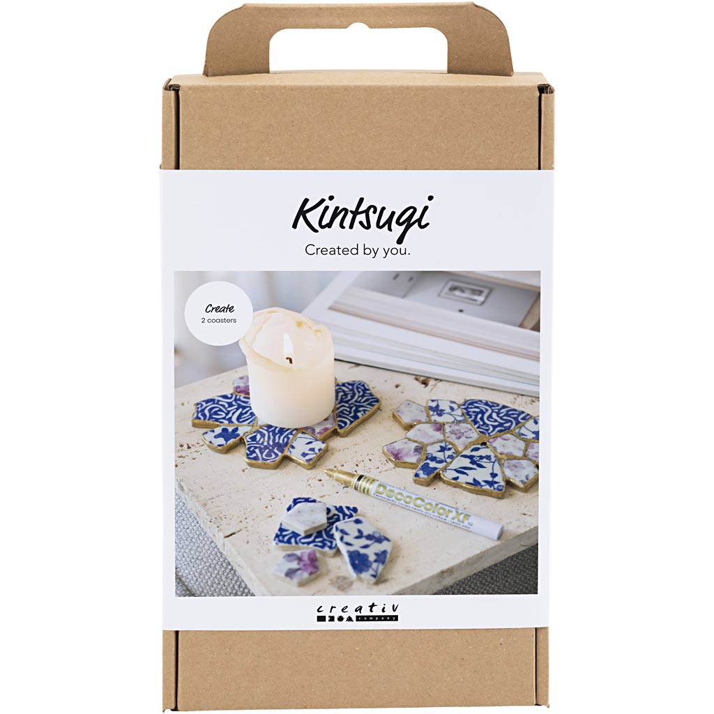 Creativ company http: www.cchobby.nl hobbyset-kintsugi-onderzetter-blauw-goud-lichtrood-wit-1-doos