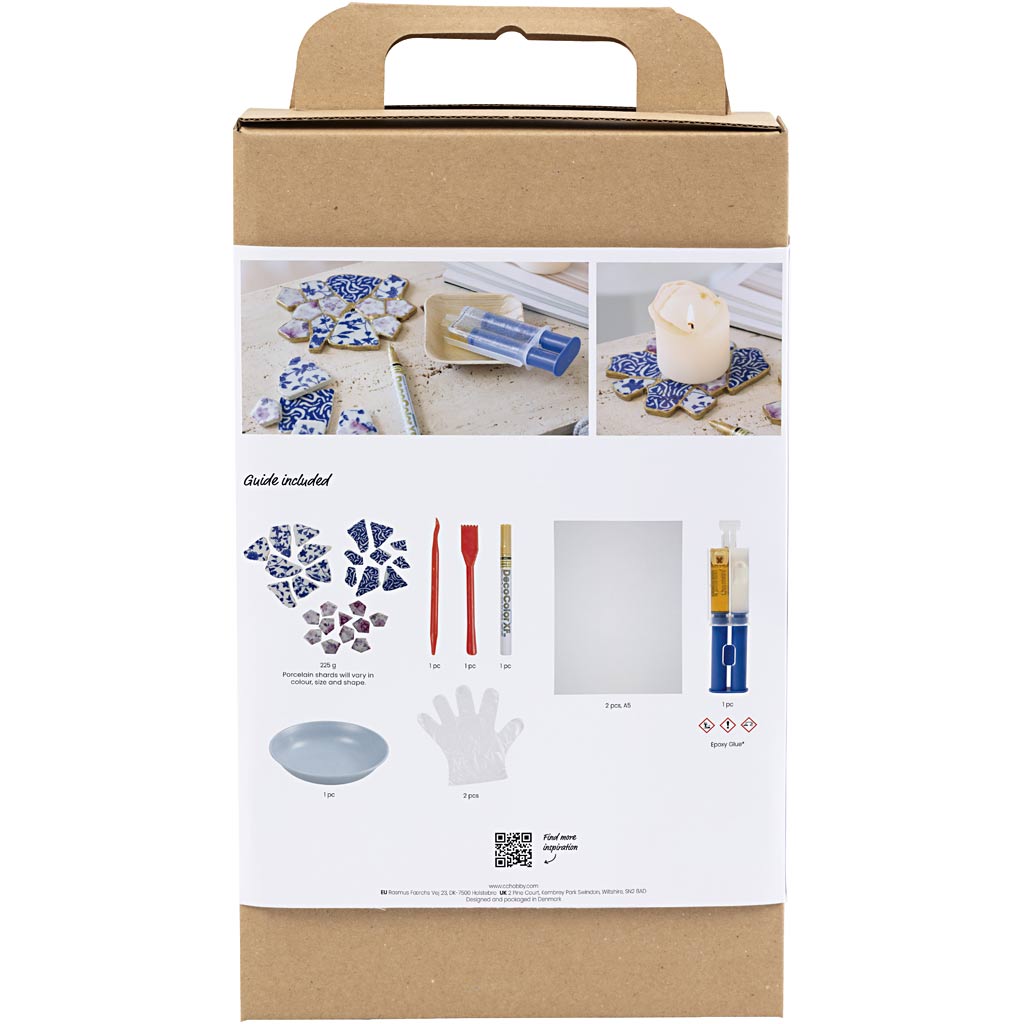 Creativ company http: www.cchobby.nl hobbyset-kintsugi-onderzetter-blauw-goud-lichtrood-wit-1-doos