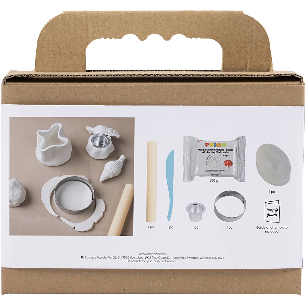 Creativ company http: www.cchobby.nl mini-hobbyset-boetseren-kandelaar-met-schelpen-off-white-1-doos