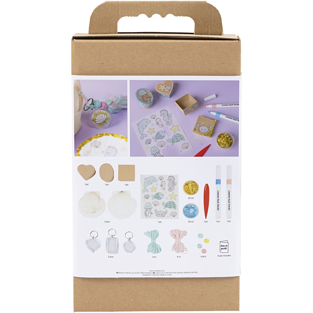 Creativ company http: www.cchobby.nl hobbyset-decoratie-dozen-schelpen-sleutelhangers-pastelkleuren-1-doos