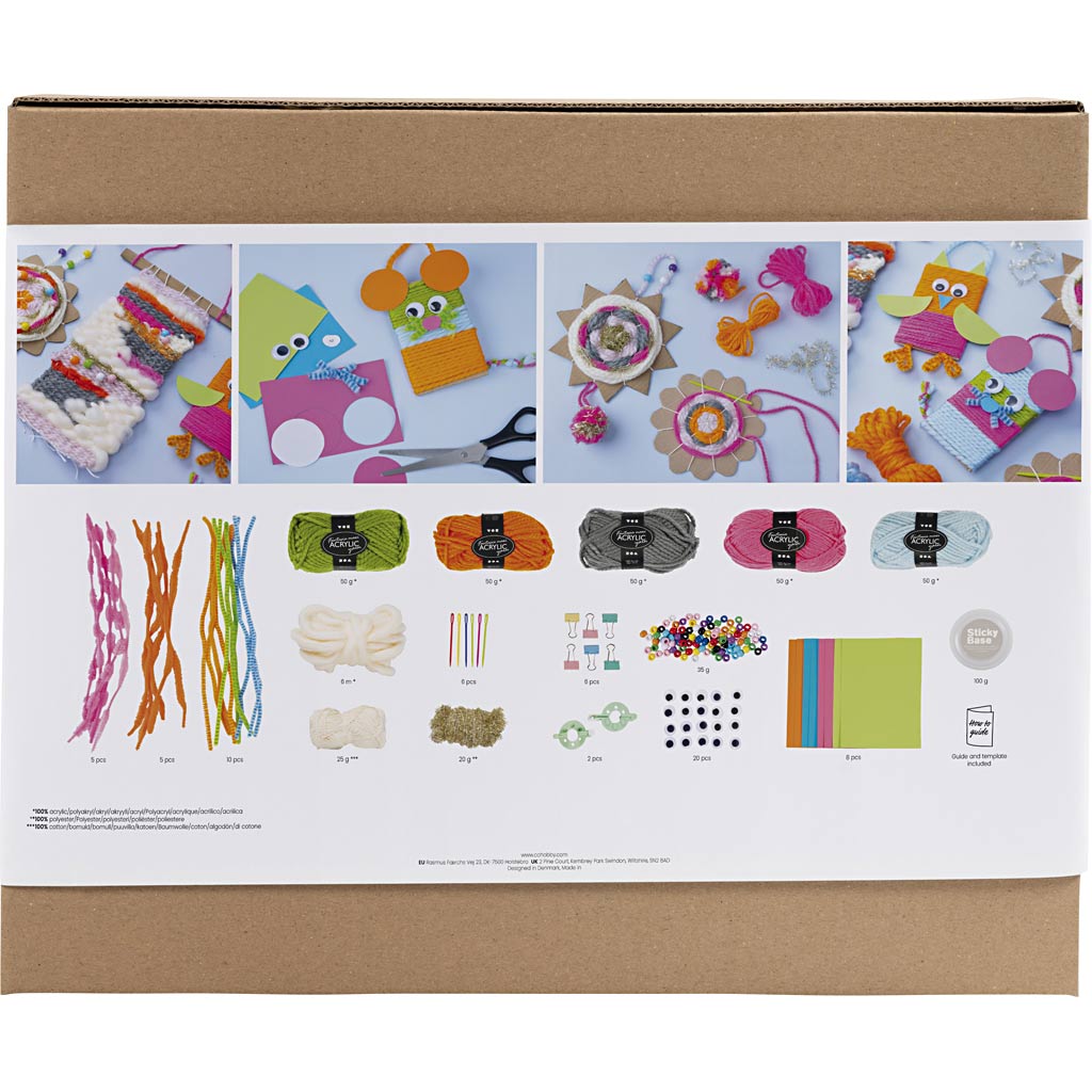 Creativ company http: www.cchobby.nl groepsset-weven-wandbevestigingen-hangers-uilen-muis-diverse-kleuren-1-doos