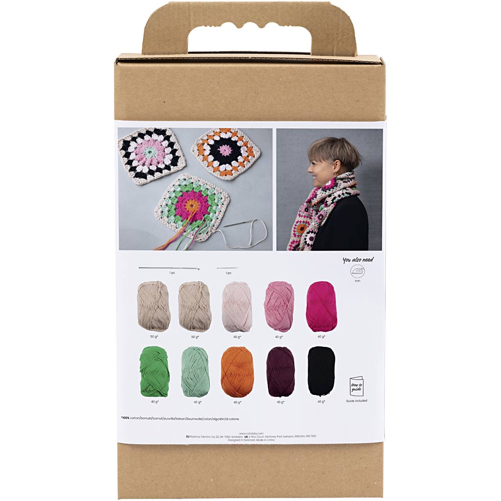 Creativ company http: www.cchobby.nl hobbyset-haken-sjaal-creme-warme-kleuren-1-doos
