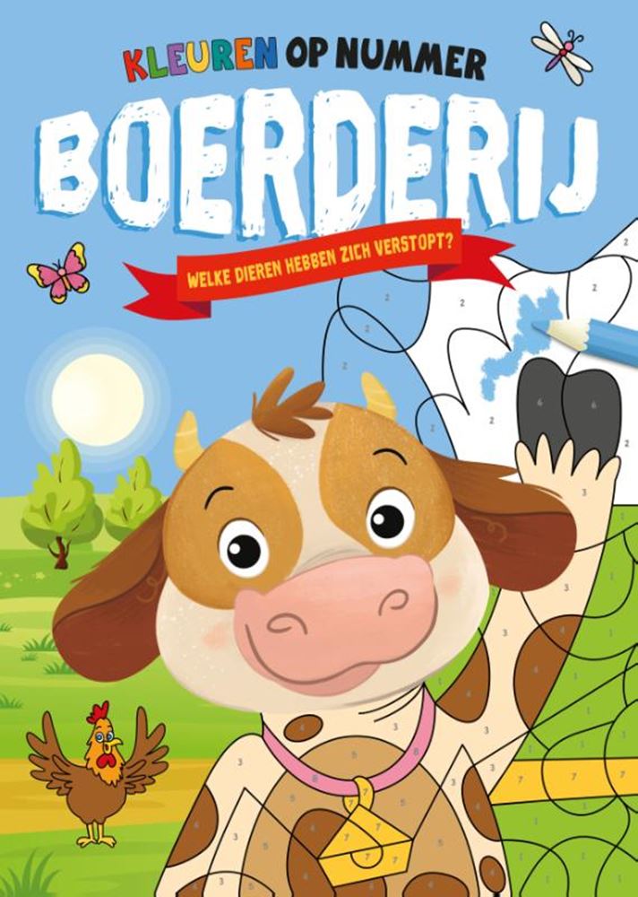 Boerderij - kleuren op nummer 4+