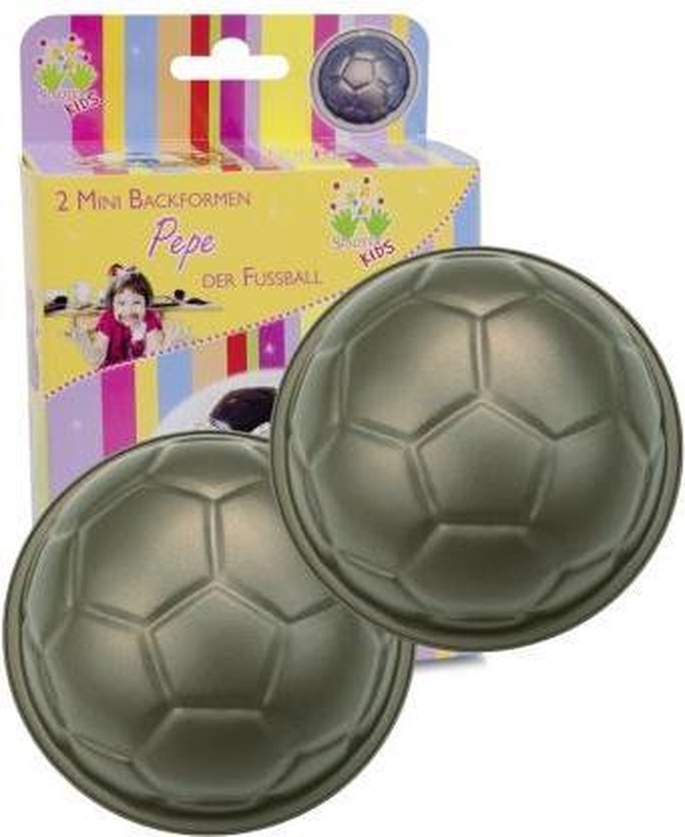 Städter set van 2 mini bakvormen voetbal -