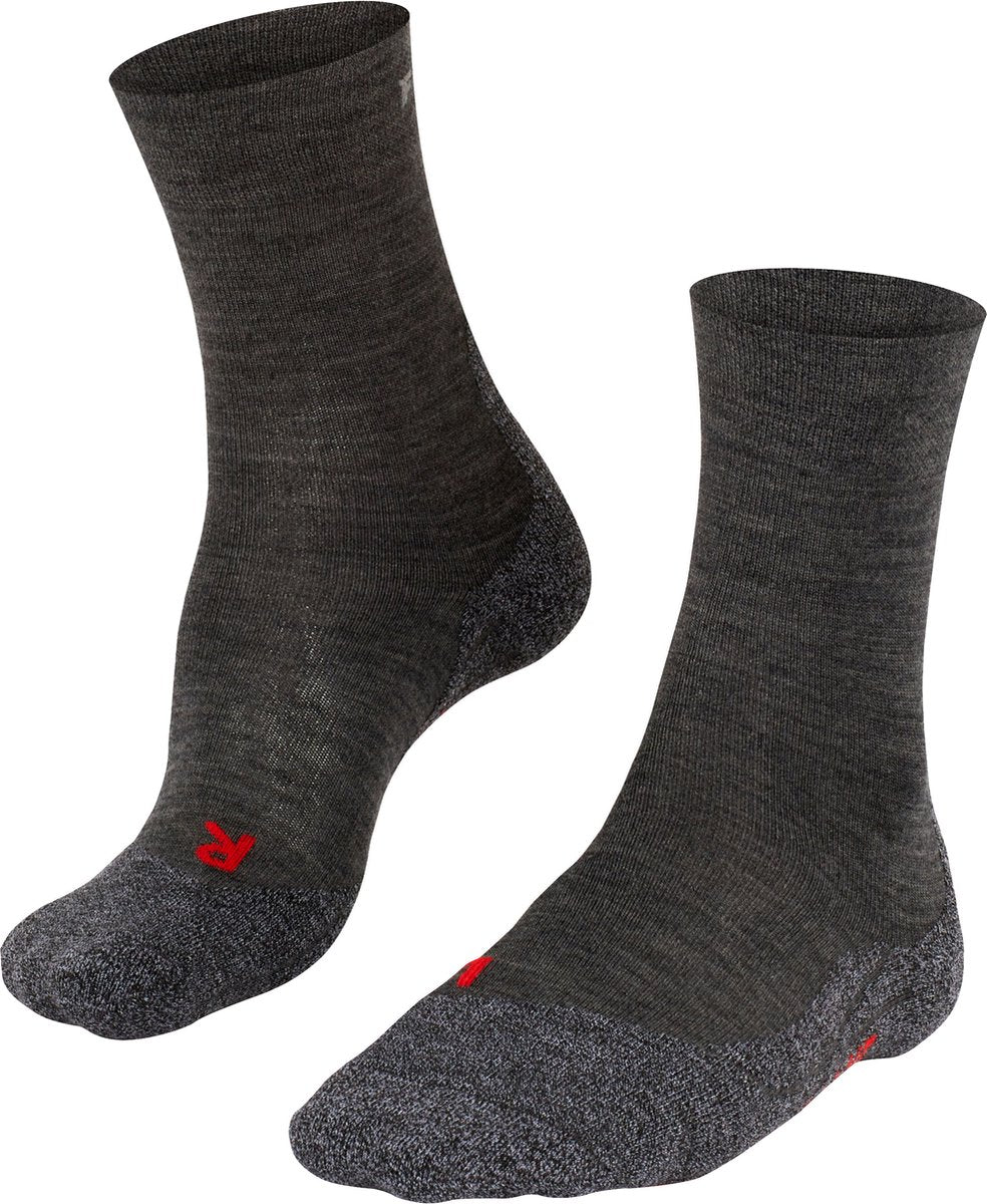 Falke tk2 sensitive anti-blaar dik wol functioneel materiaal wandelsokken dames grijs - maat 41-42
