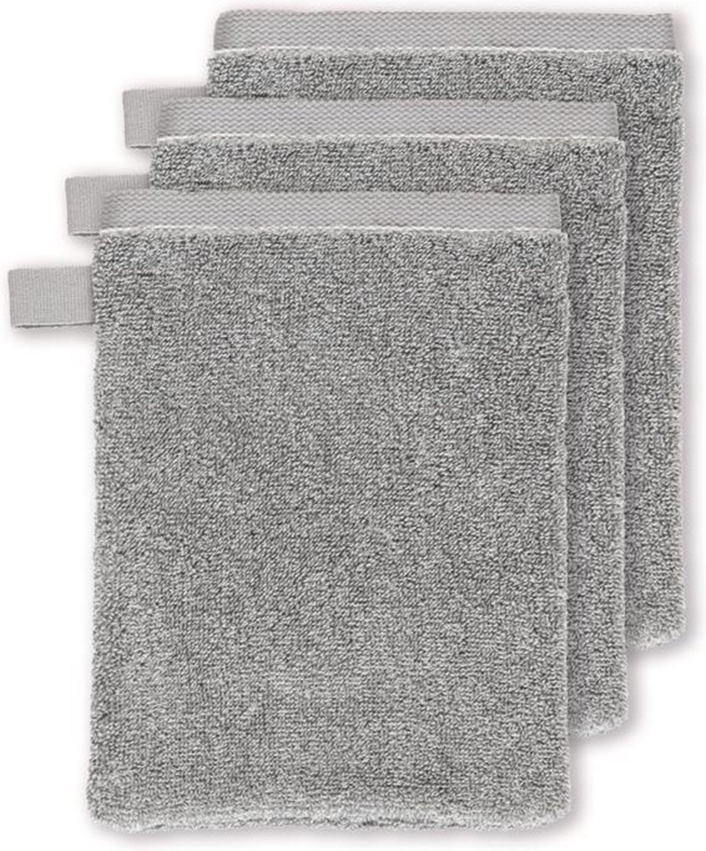 Vtwonen groove set a 3 washandjes - antraciet - 16 x 22 cm set van 3