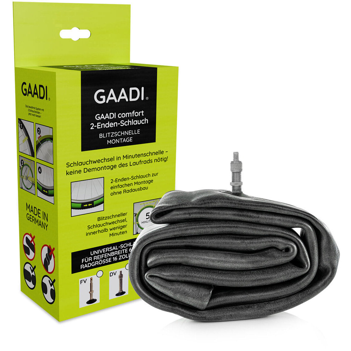 Gaadi open binnenband 16-29 dv 40mm 60-74mm