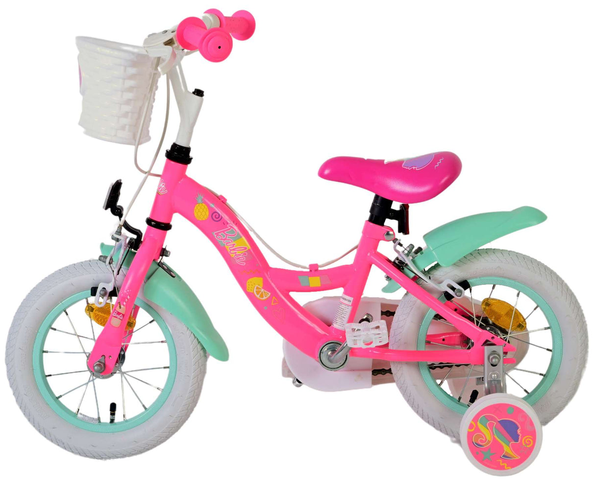 Volare barbie kinderfiets - meisjes - 12 inch - roze - twee handremmen