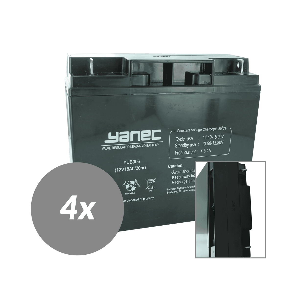 Yanec ups batterij vervangingsset rbc55 (excl. kabels)