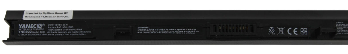 Yanec laptop accu 2600mah