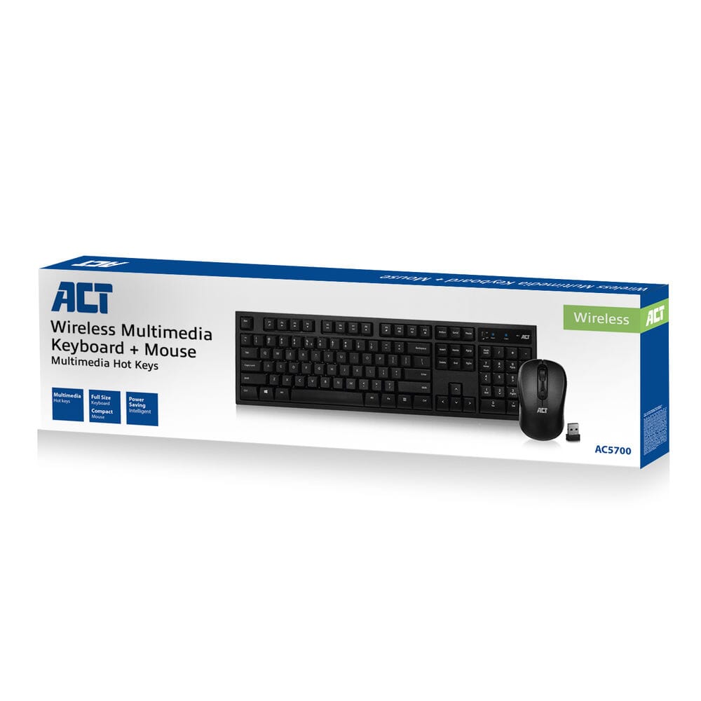 Act draadloos toetsenbord en muis usb nano ontvanger qwerty