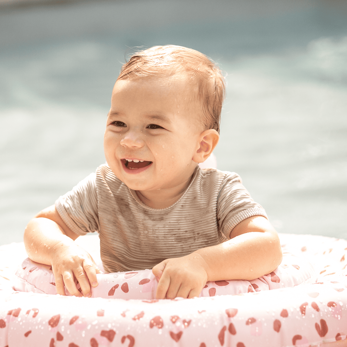Leopard | oudroze baby float 0-1 jaar