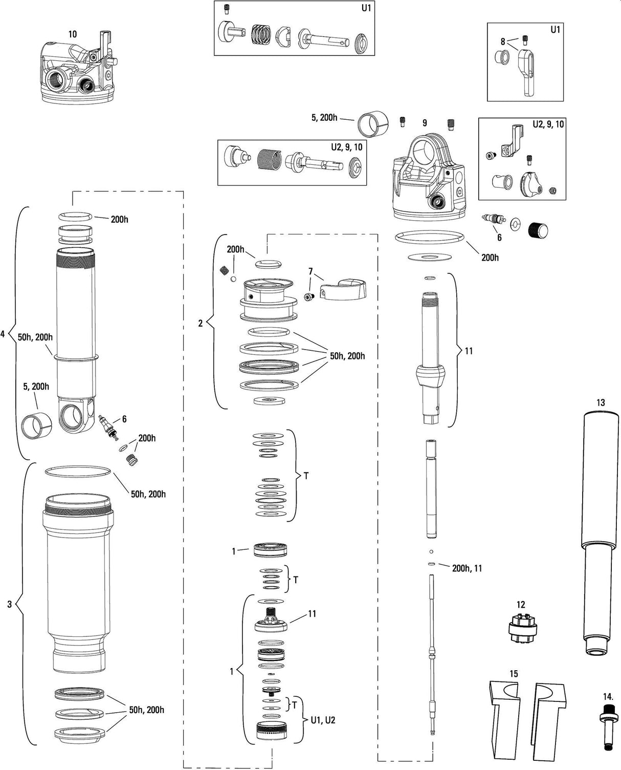 Rockshox federbein sidluxe ultimate 3p rear shock rs sidluxe ult.3p 210 x 50mm