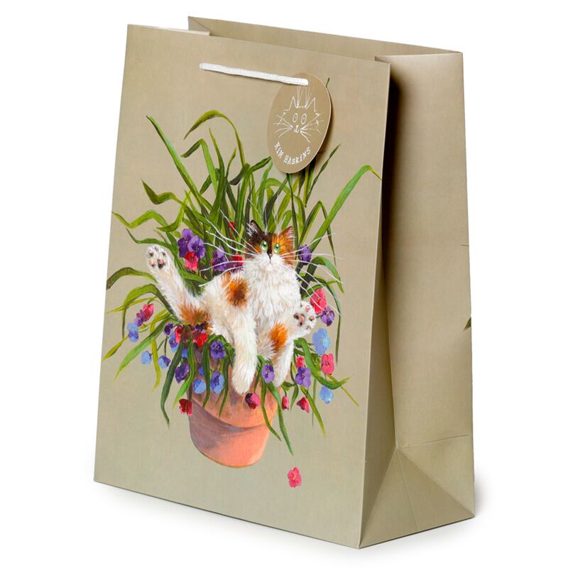 Kim haskins kat in plantenpot groen - cadeautasje large
