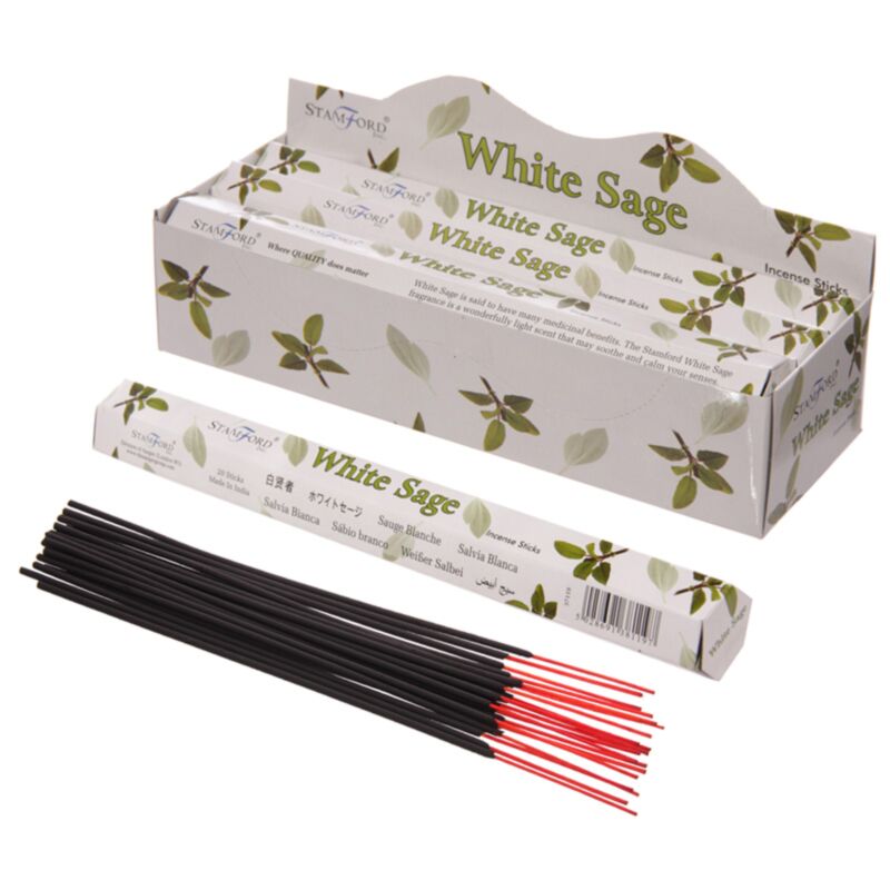 37119 witte salie - stamford premium hex wierook stokjes