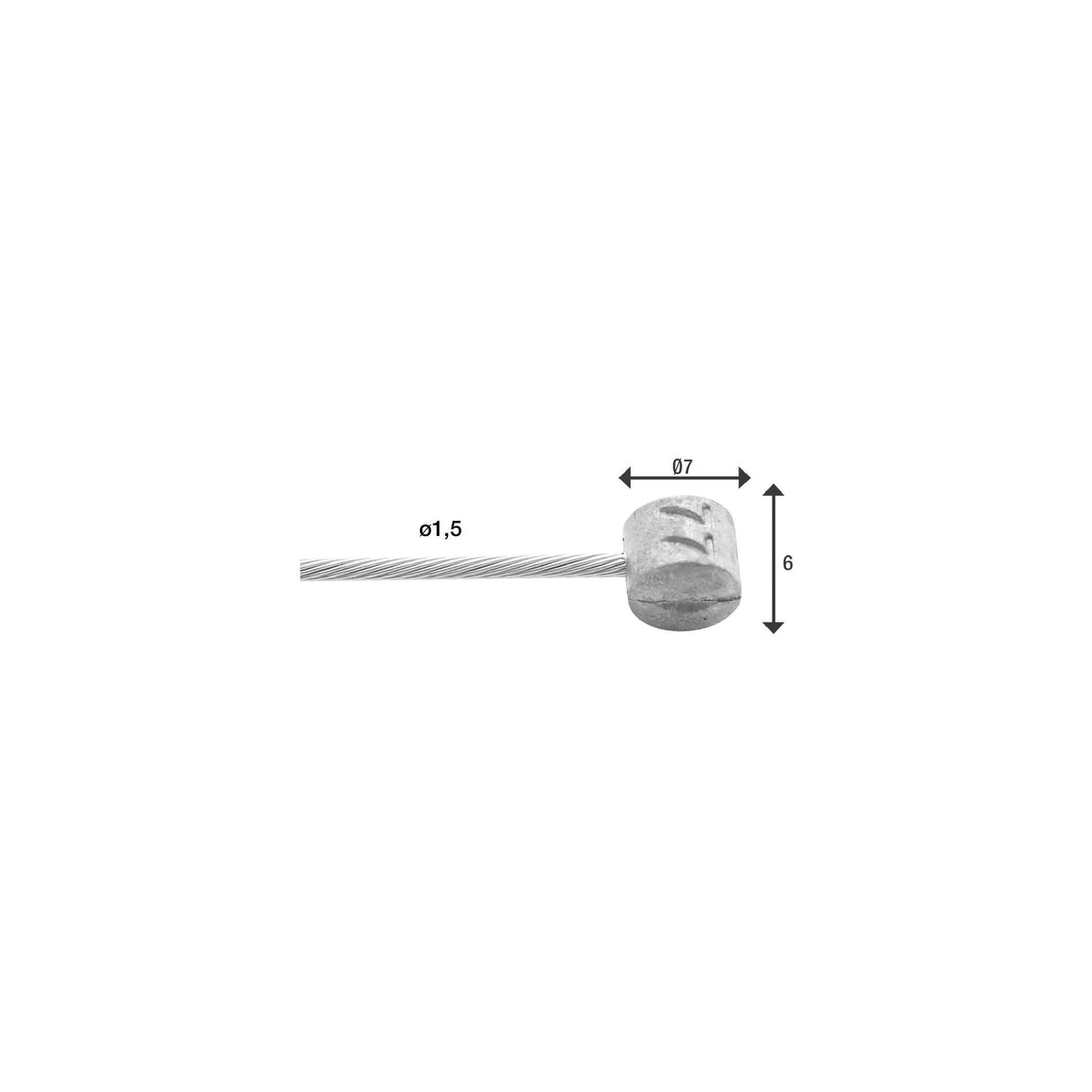 Rem binnenkabel Elvedes 5000mm RVS ø1,5mm T-nippel (op kaart)
