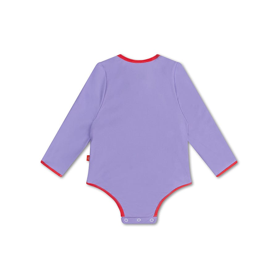 Iconic tones | paars meisjes uv badpak met lange mouwen