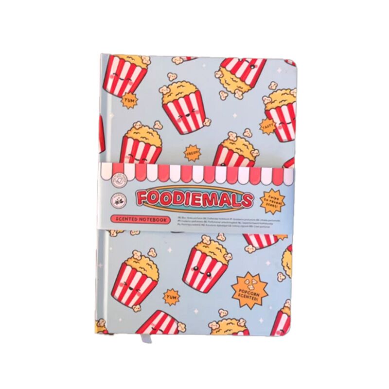 Foodiemals popcorn geparfurmeerd gerecycled a5-notitieboek