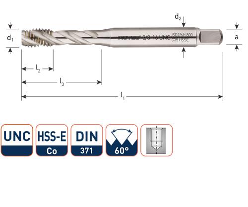 Rotec machinetap 3 8 unc din371 blind