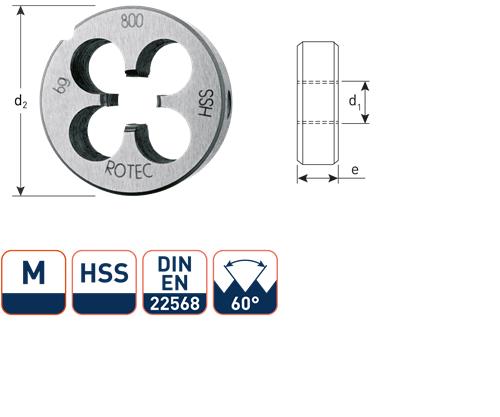 Rotec ronde snijplaat m14 38x14 hss