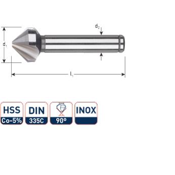 Rotec verzinkfrees 90gr. inox 6.3mm